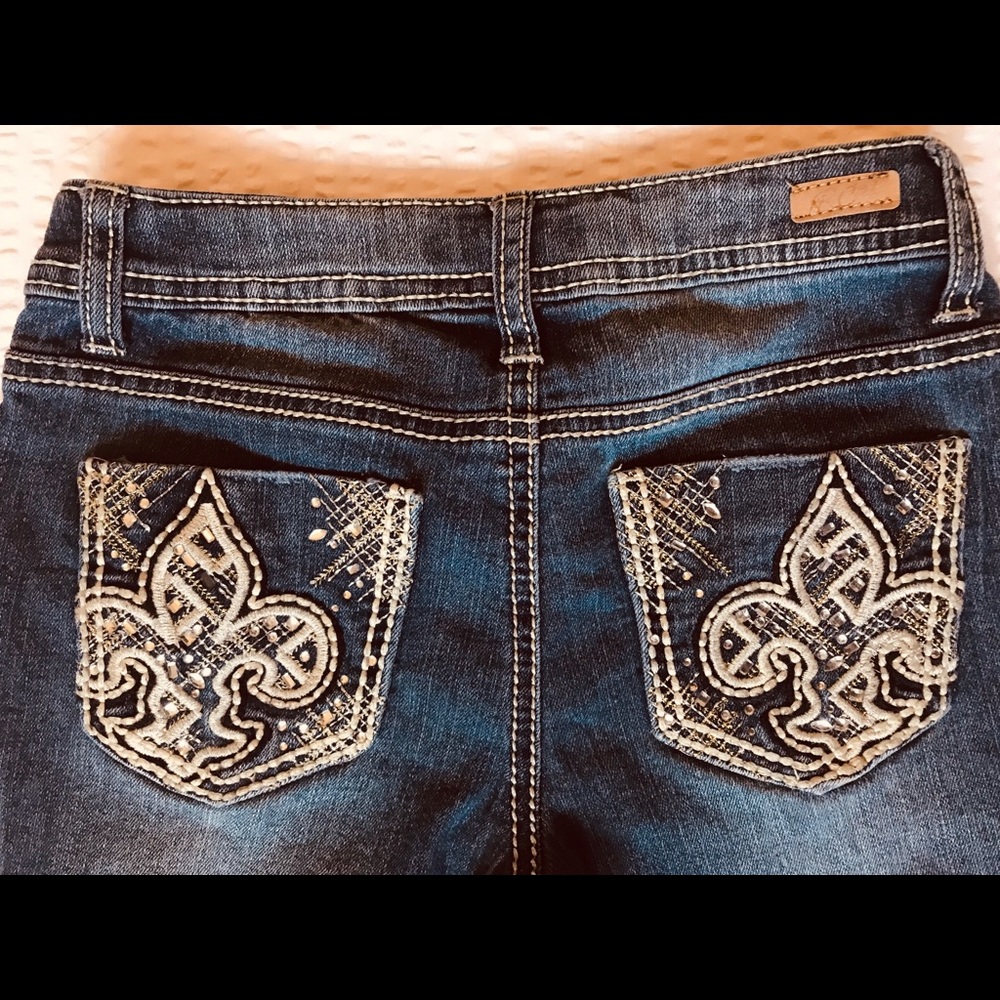 Darling Rhinestone Red Camel Girls Jeans - Picture 2 of 8